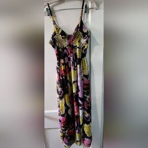 Pink and Purple Strapless Smocked Sundress for Night Out